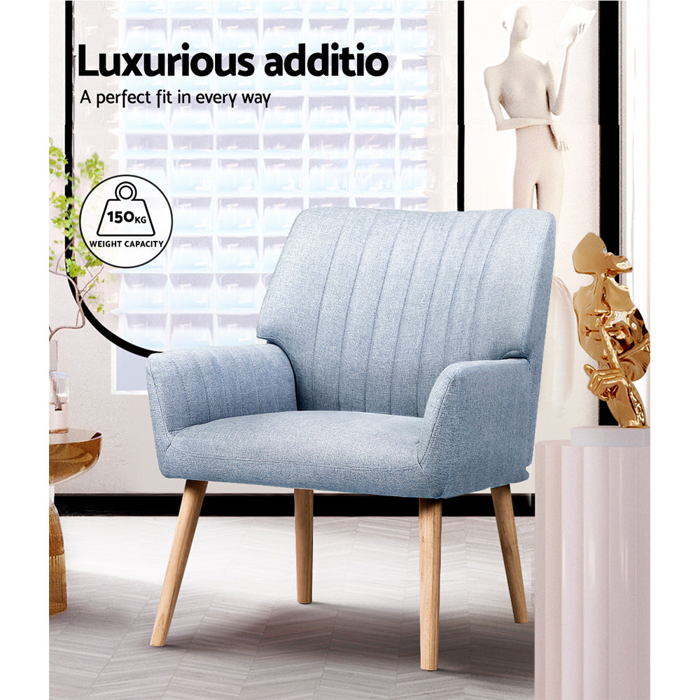 Marston Fabric Armchair – Blue Grey