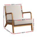 Fabric Armchair – Beige Olive