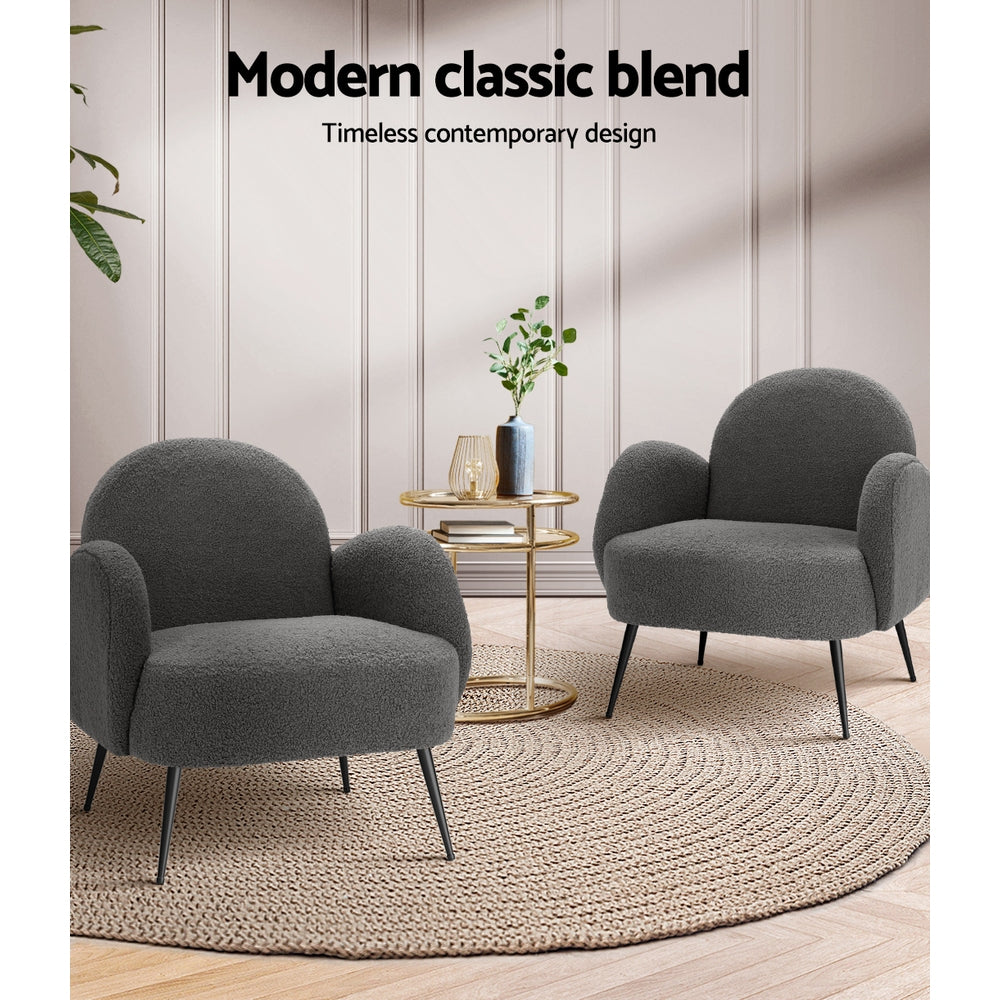 Hanes Sherpa Accent Chair – Charcoal