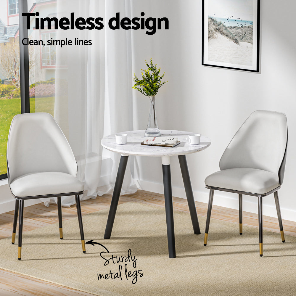 Alderon Dining Chairs – Beige & Black – Set of 2