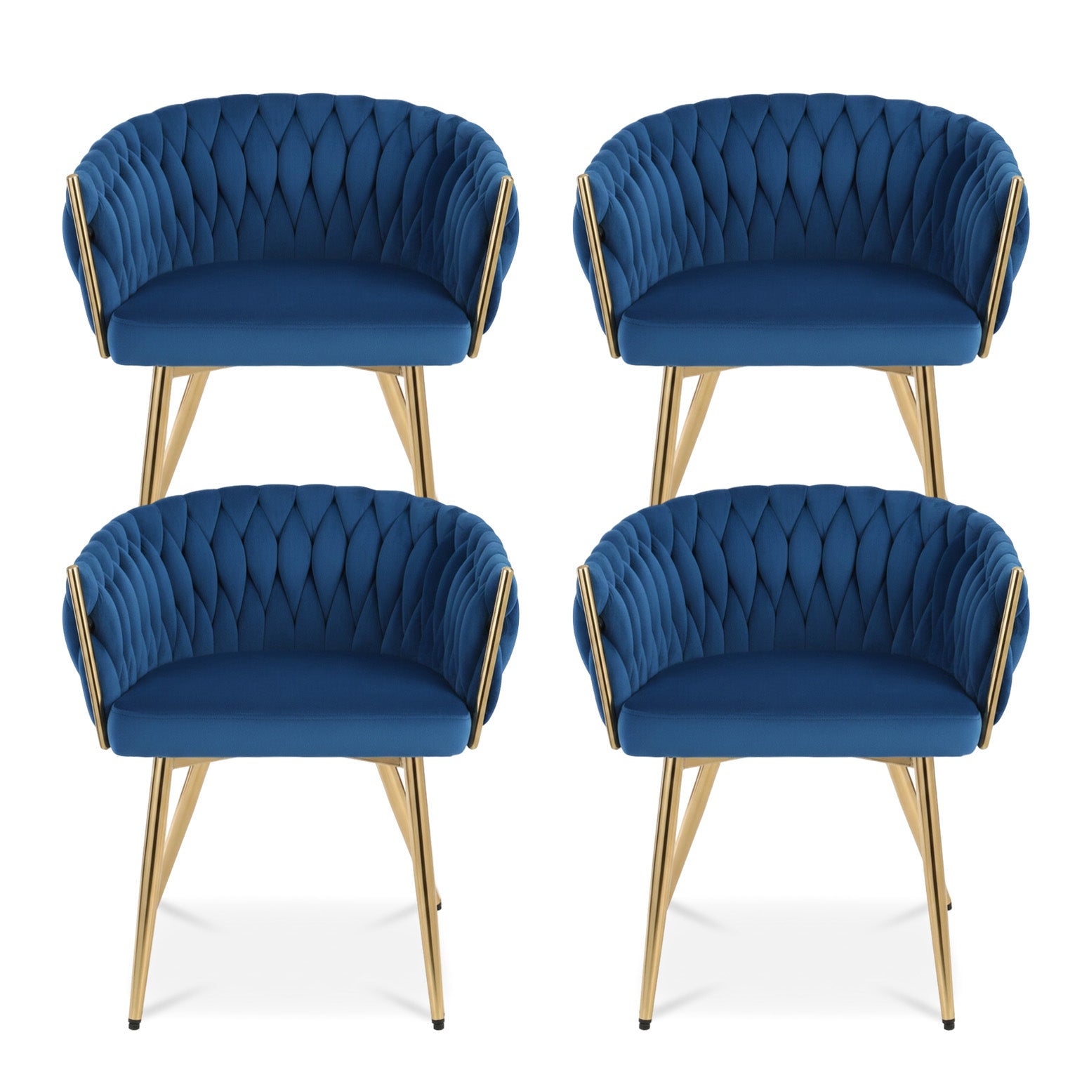 Cove Velvet Dining Armchairs – Blue – Set of 4