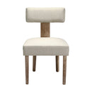 4 x Dining Chairs – Linen Fabric with Wooden Frame, Beige