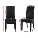2 x Leather Parsons Dining Chairs – Classic Black