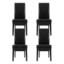 2 x Leather Parsons Dining Chairs – Classic Black