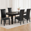2 x Leather Parsons Dining Chairs – Classic Black