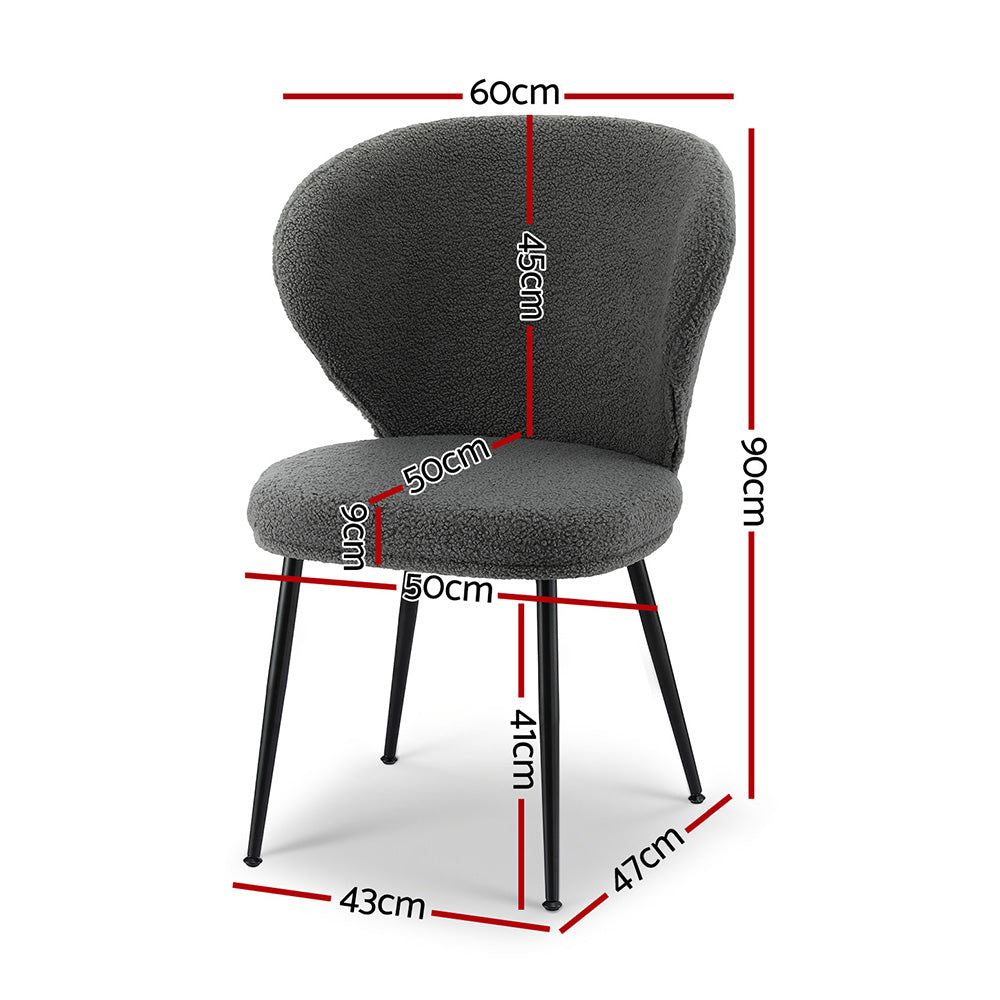Atlas Sherpa Wing Back Dining Chairs – Grey – Set of 4