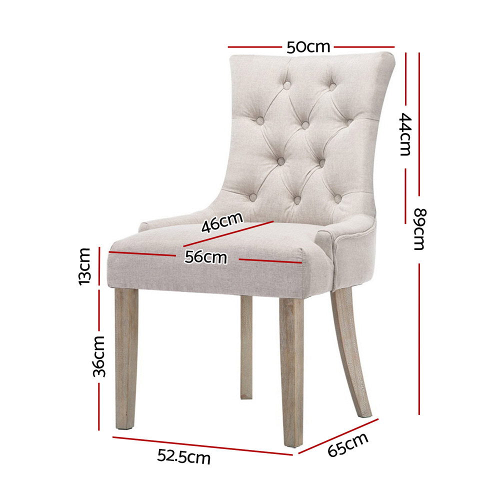 Montpelier French Provincial Dining Chairs – Beige – Set of 2