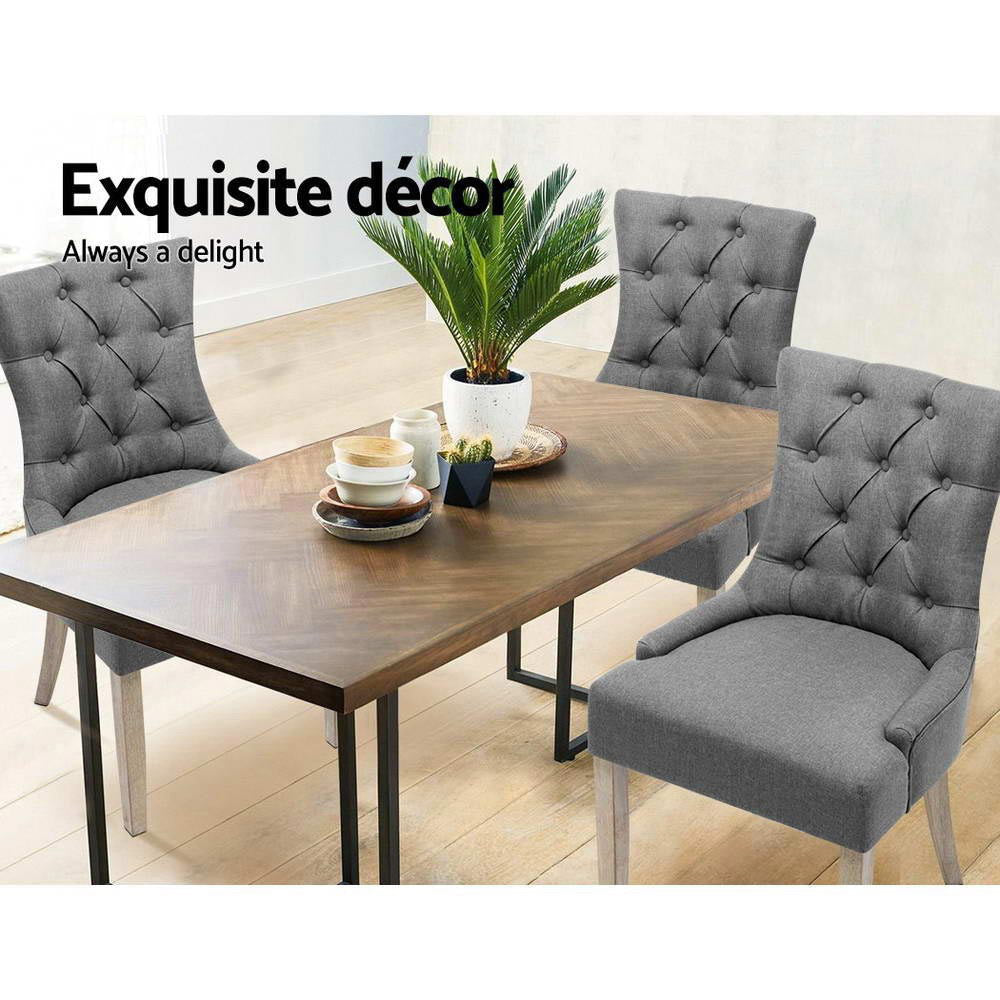 Maison French Provincial Dining Chairs – Grey – Set of 2