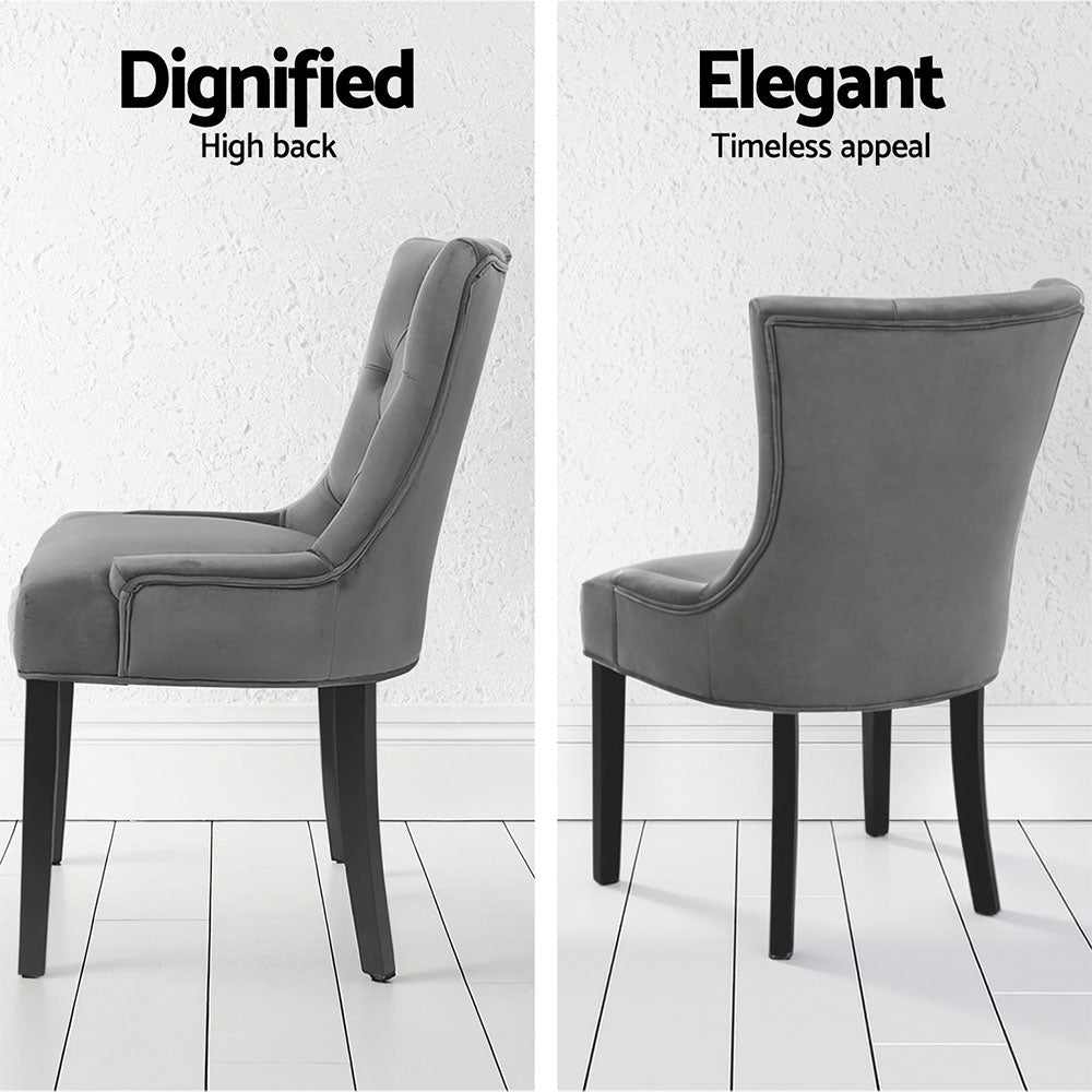 Cayes French Provincial Dining Chairs – Grey – Set of 4