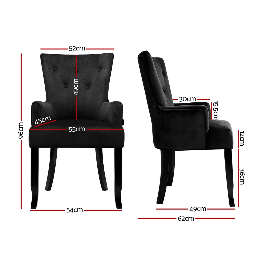 Aubrey French Provincial Dining Chair – Black