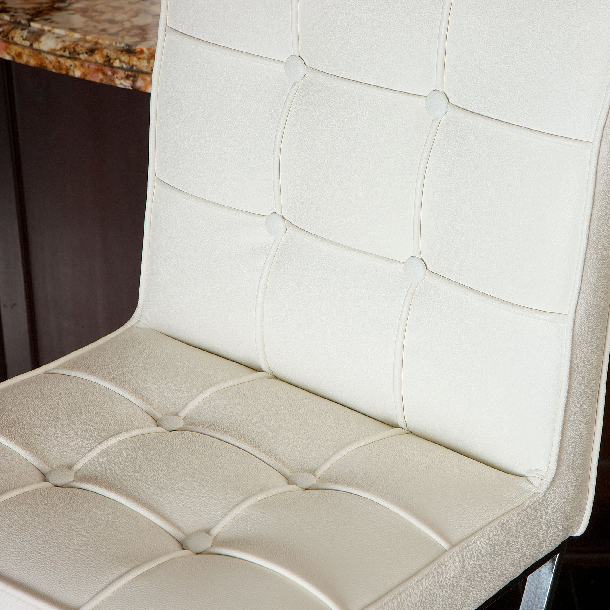 Pandora Bonded Leather Bar Stool – White – Single