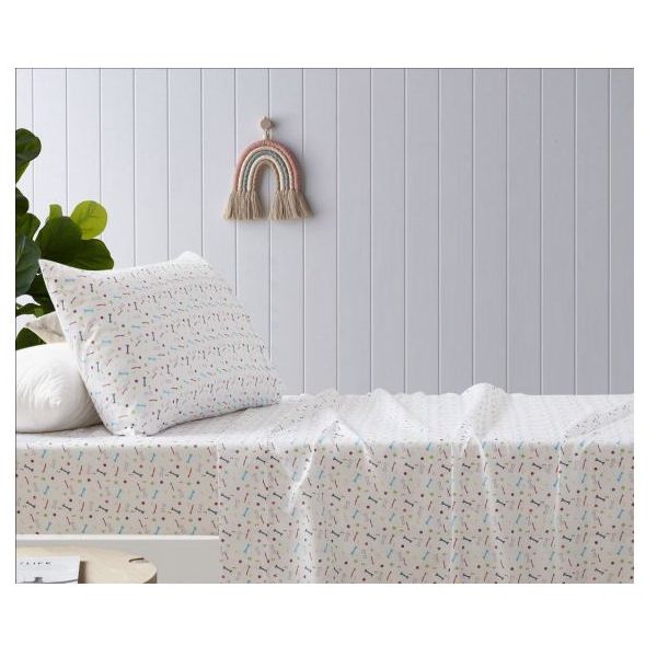 Bones Printed Microfibre Sheet Sets – Single