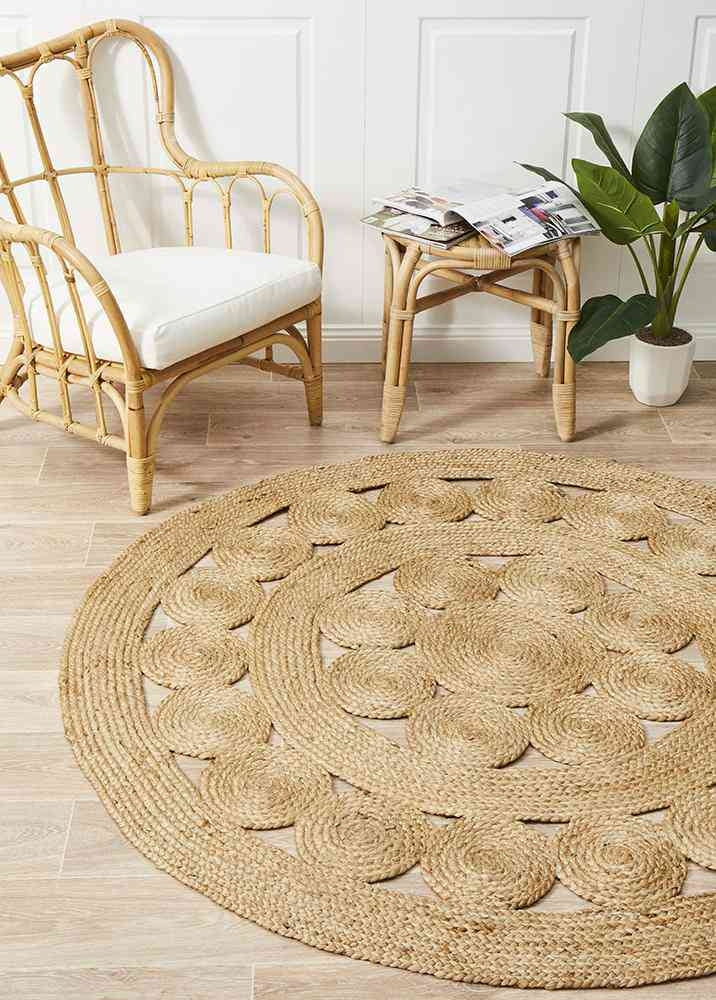 Briar Natural Modern Rug (Round) Rugs