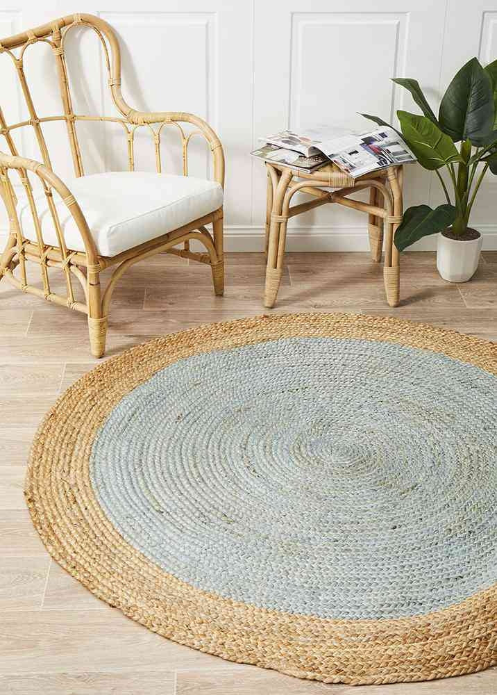 Briar Blue Modern Rug (Round) Rugs