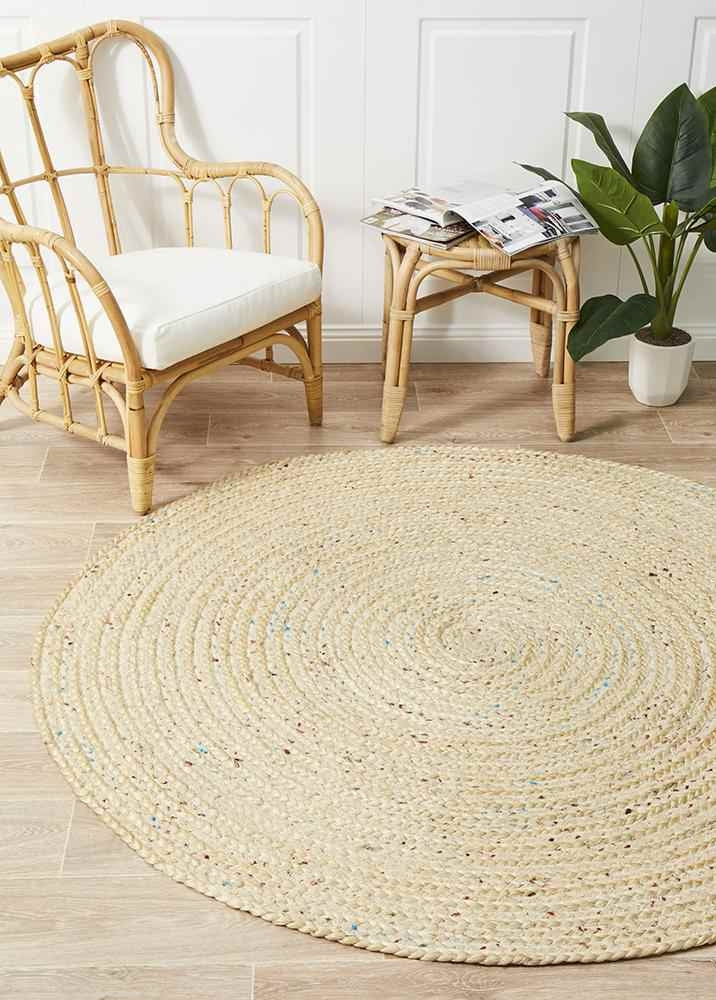 Tuscany Natural Modern Rug (Round) Rugs