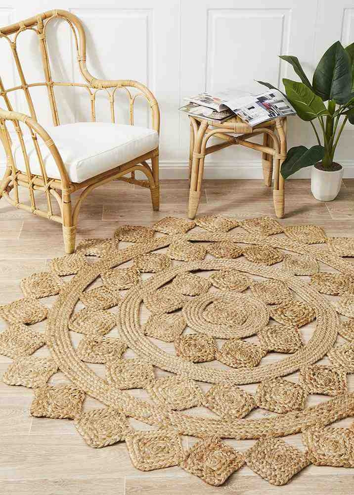 Astra Natural Modern Rug (Round) Rugs
