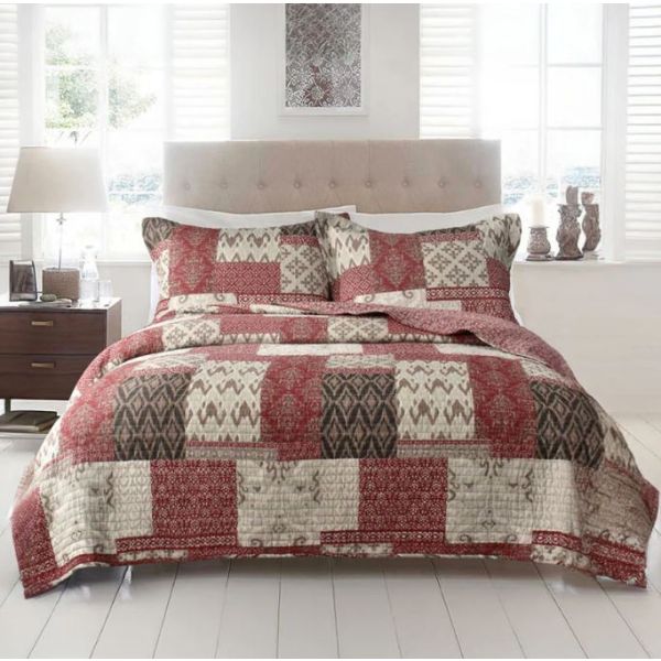 Aberdeen 100% Cotton Quilted 2 pcs Bedspread Coverlet Set – King Single
