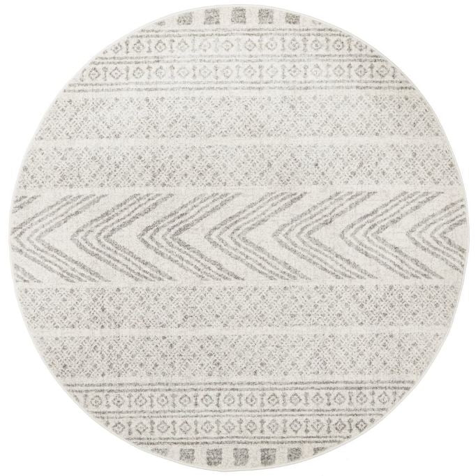 Astra Grey Modern Rug (Round) Rugs