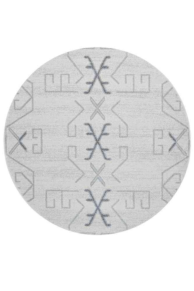 Bordeaux Grey Modern Rug (Round) Rugs