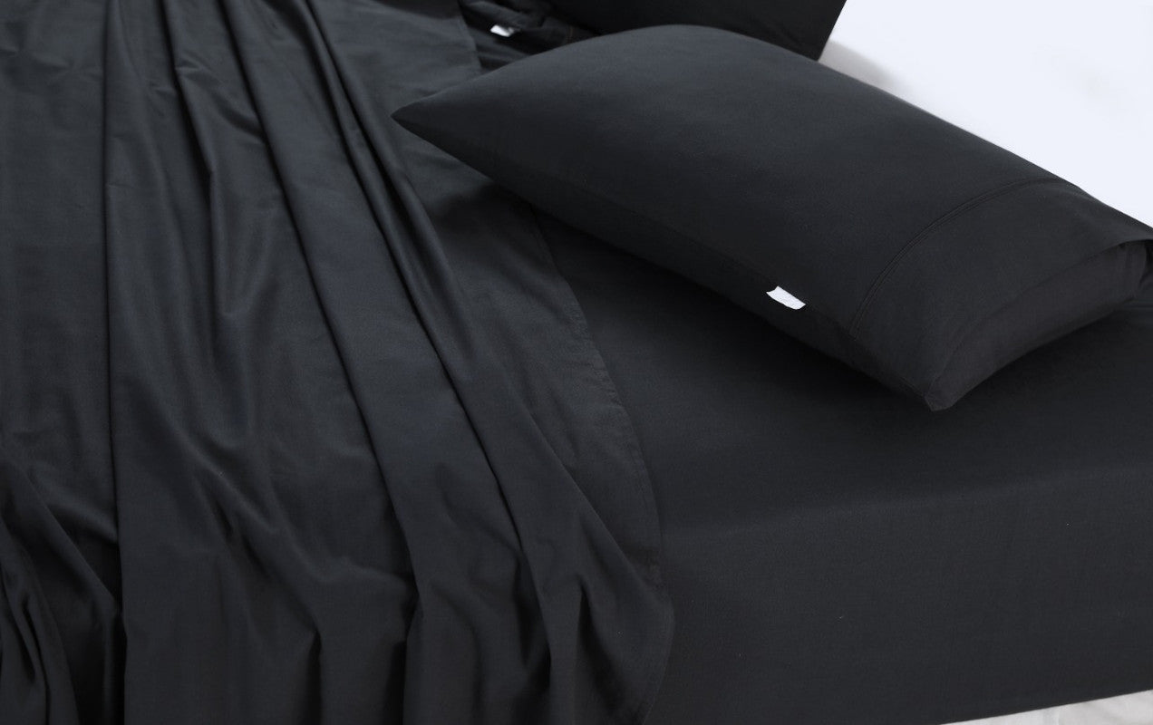 Cove Egyptian Cotton Vintage Washed Sheet Set – Charcoal – Single