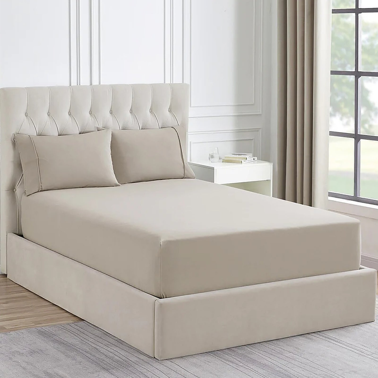Nova 1500 Thread count Premium Cotton Blend Sand Combo Set – Queen