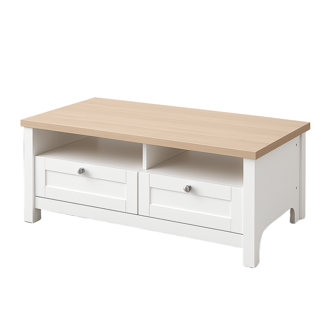 Mariner Coastal Coffee Table – White & Oak
