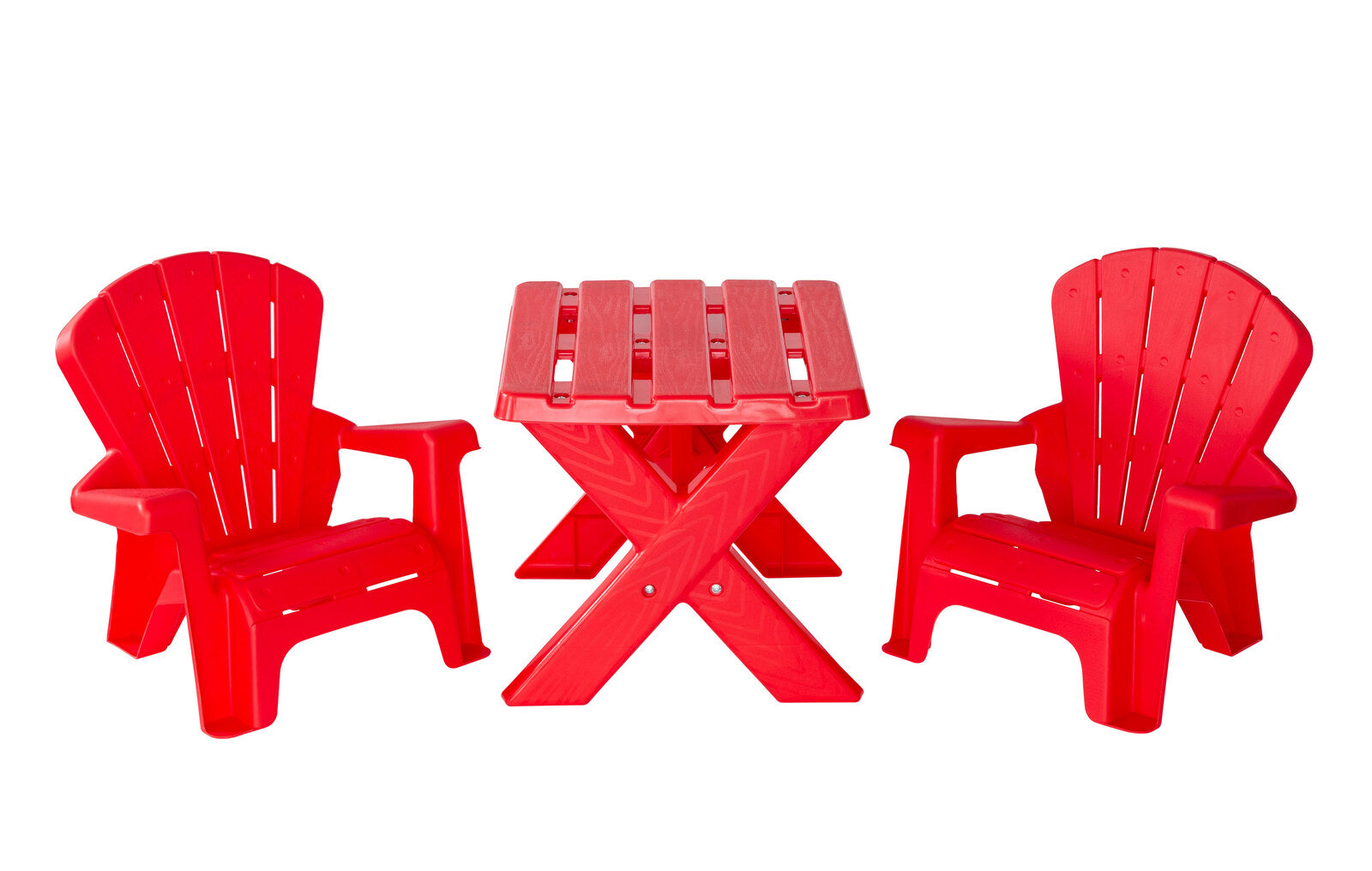 Kids Durable Table and Two Child - sized Chairs Set - Red