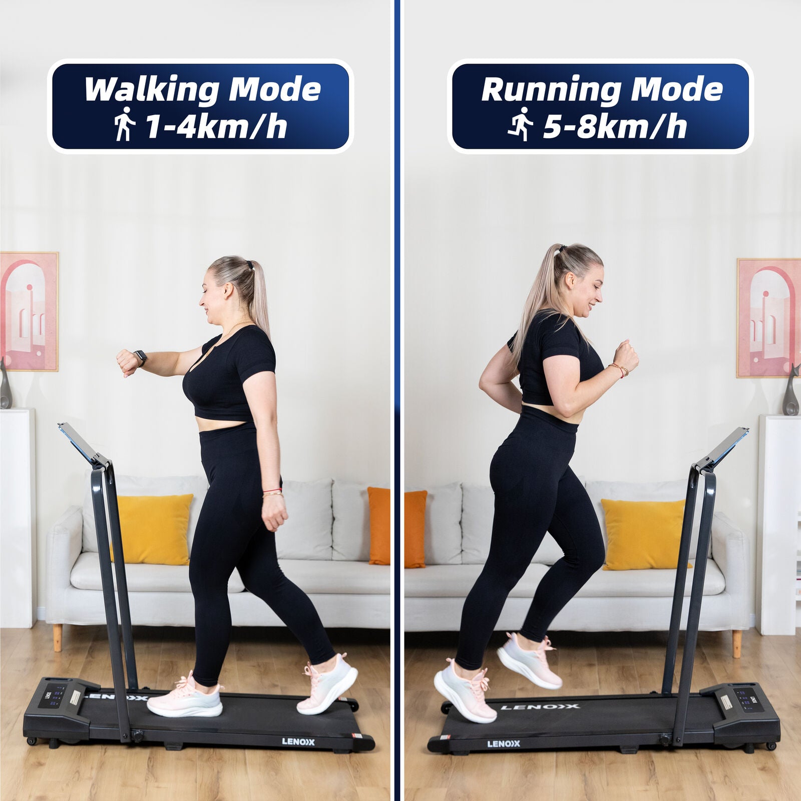 Atlas Walking Pad Treadmill – Black – 130 cm