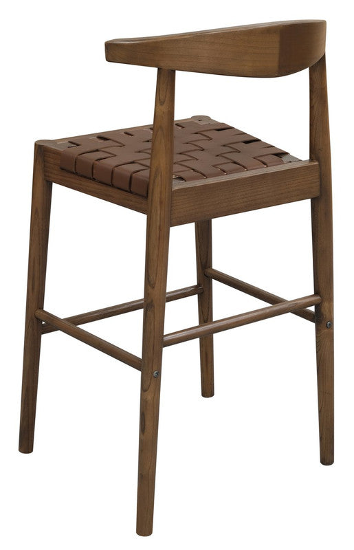Elliot Leather Counter Stool – Brown – Single