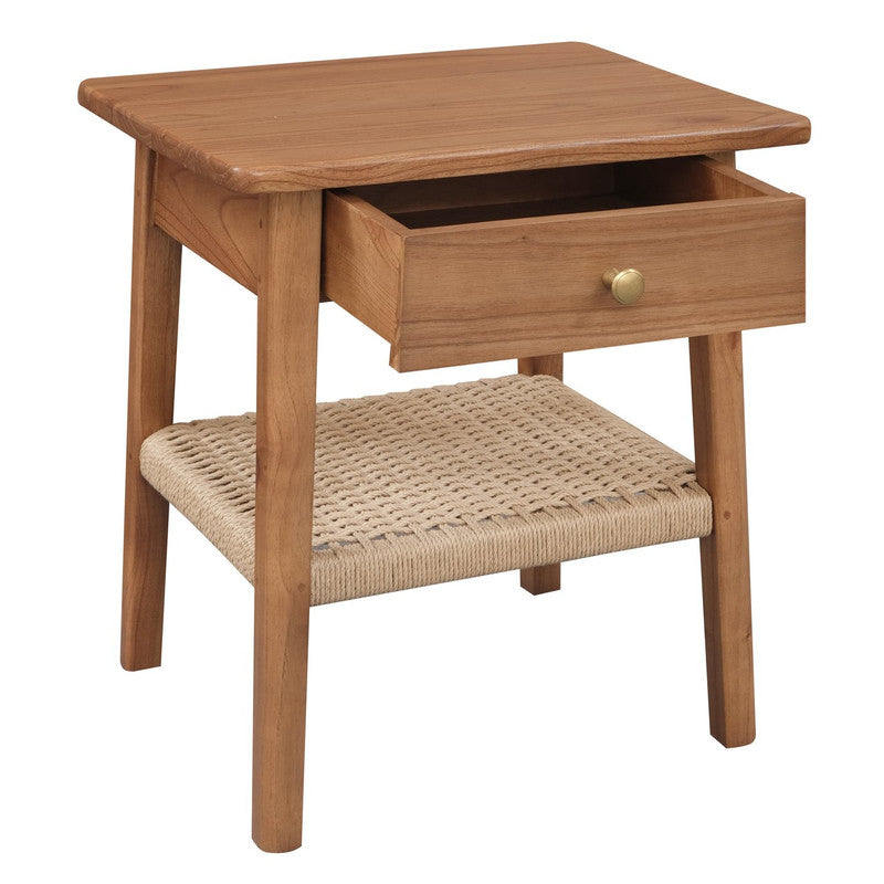 Kelly Single Drawer Bedside Table – Almond – 55 cm