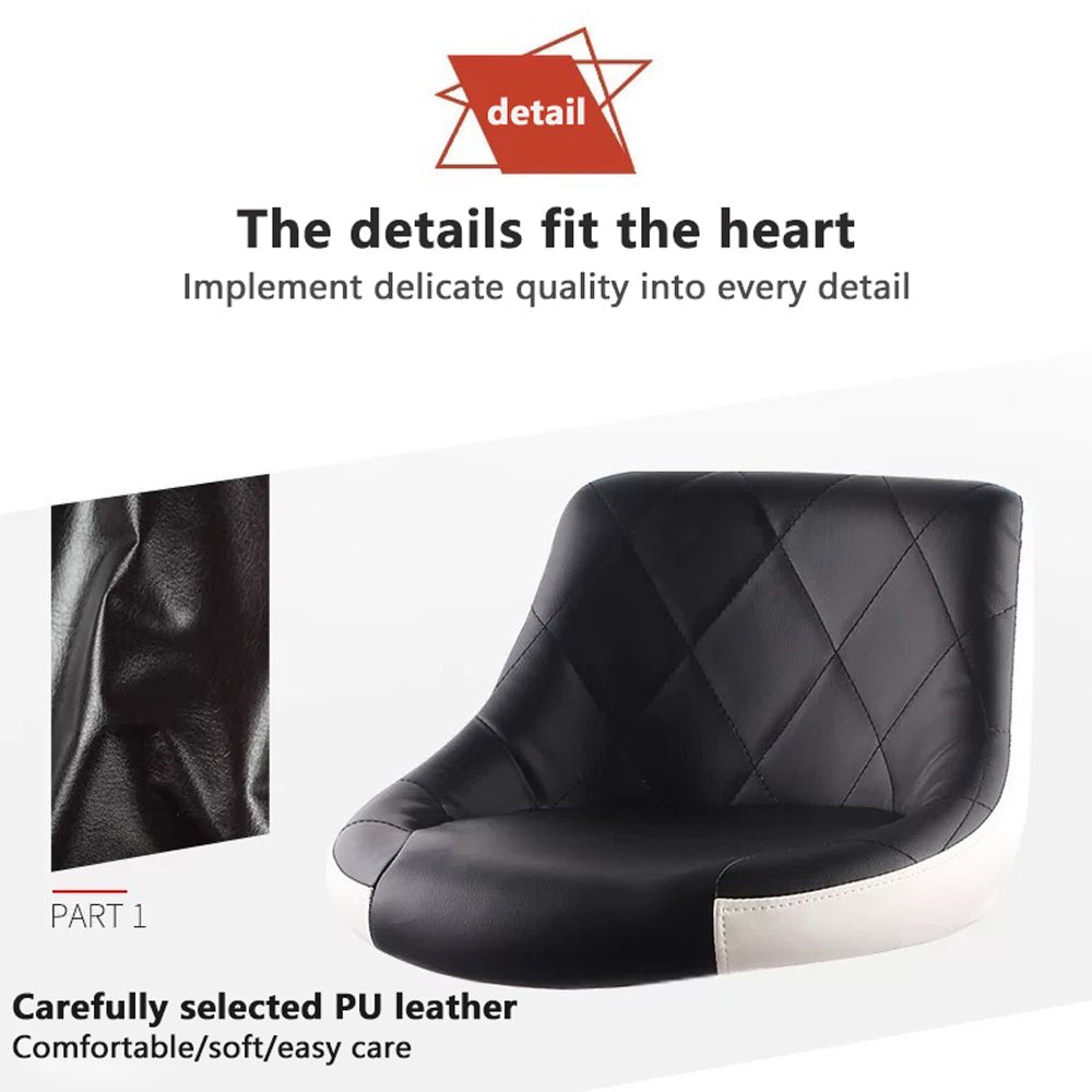 Castano Leather Swivel Bar Stools – White – Set of 2