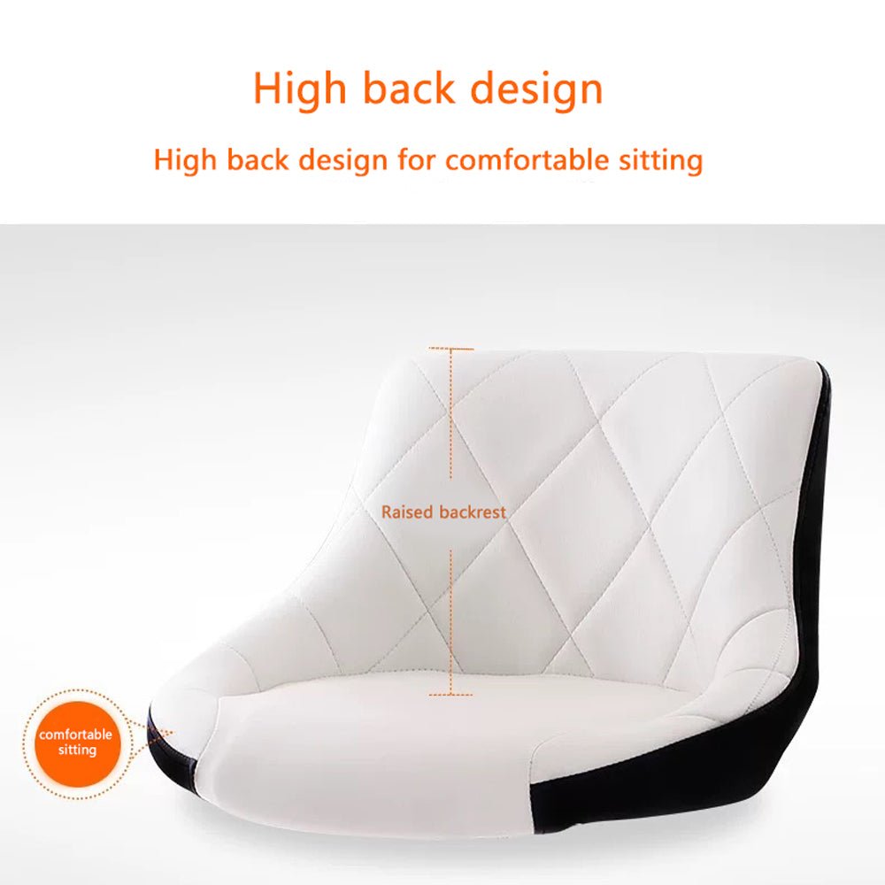 Castano Leather Swivel Bar Stools – White – Set of 2