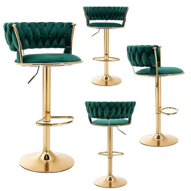 Serenita Velvet Counter Stools – Green – Set of 2
