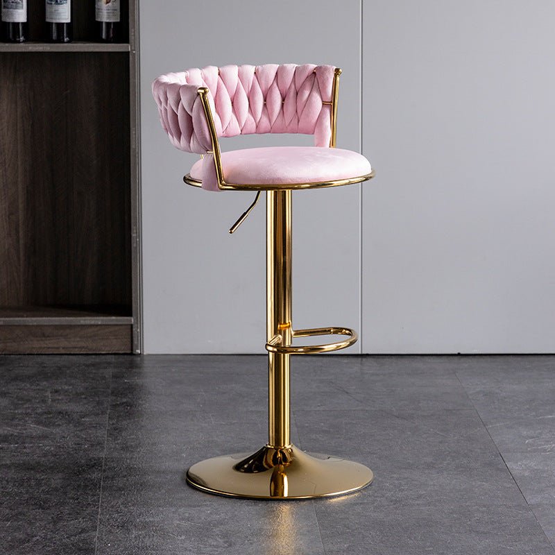 Serenita Velvet Breakfast Bar Stool – Pink – Set of 2