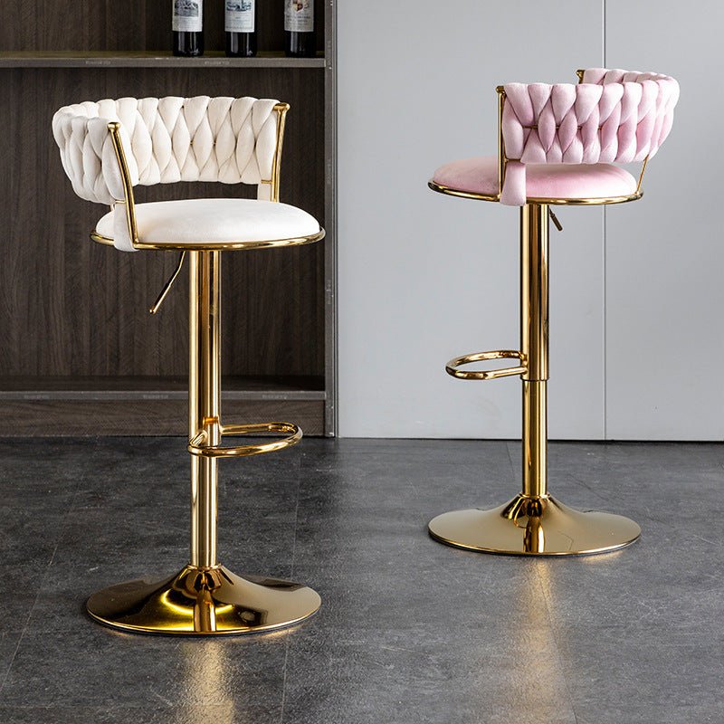 Serenita Velvet Breakfast Bar Stool – Pink – Set of 2