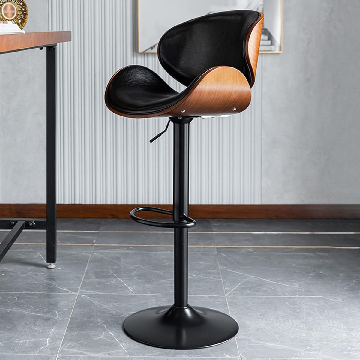 Alderon Swivel Bar Stool – Black – Single