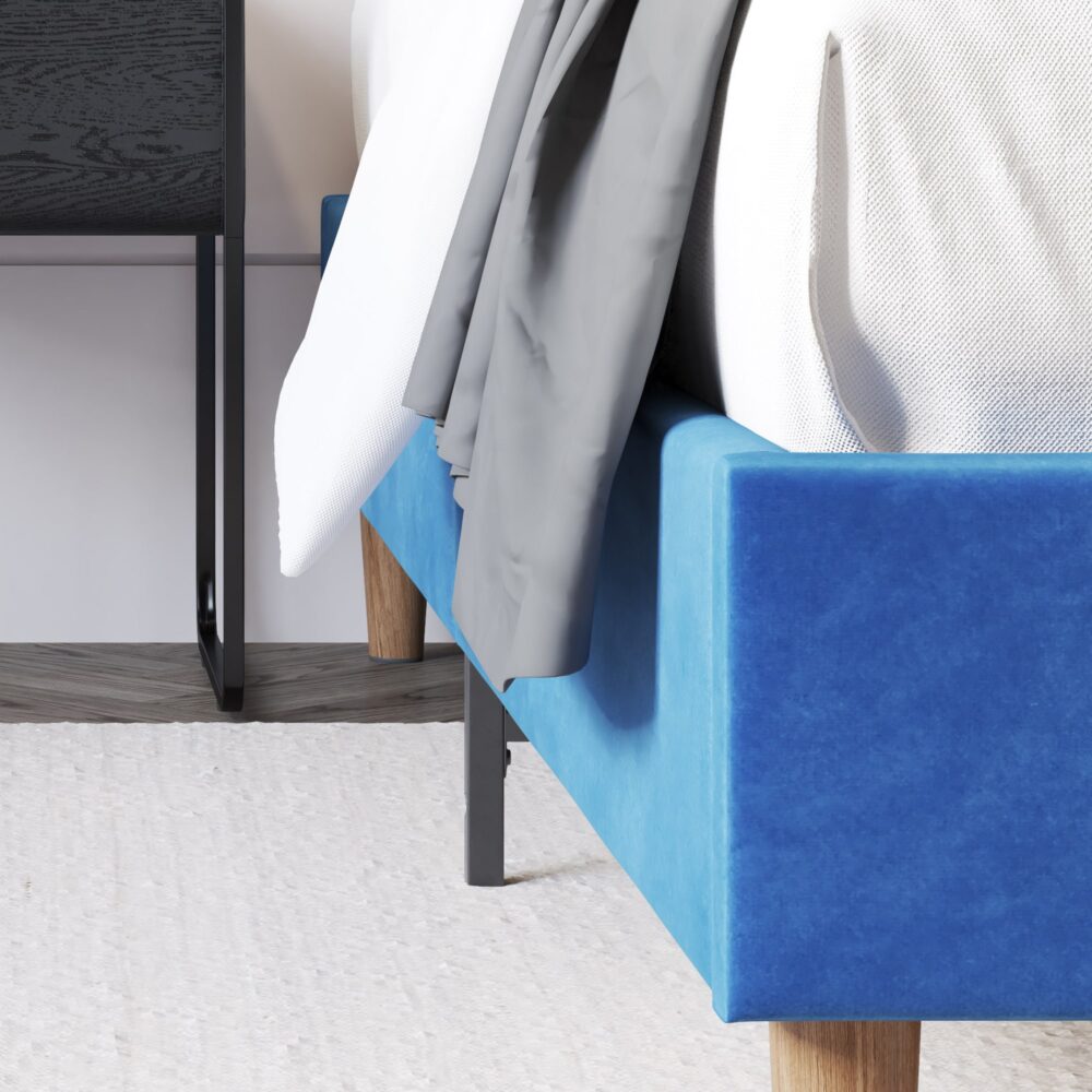 Vienna Velvet Bed Frame – Blue – Single
