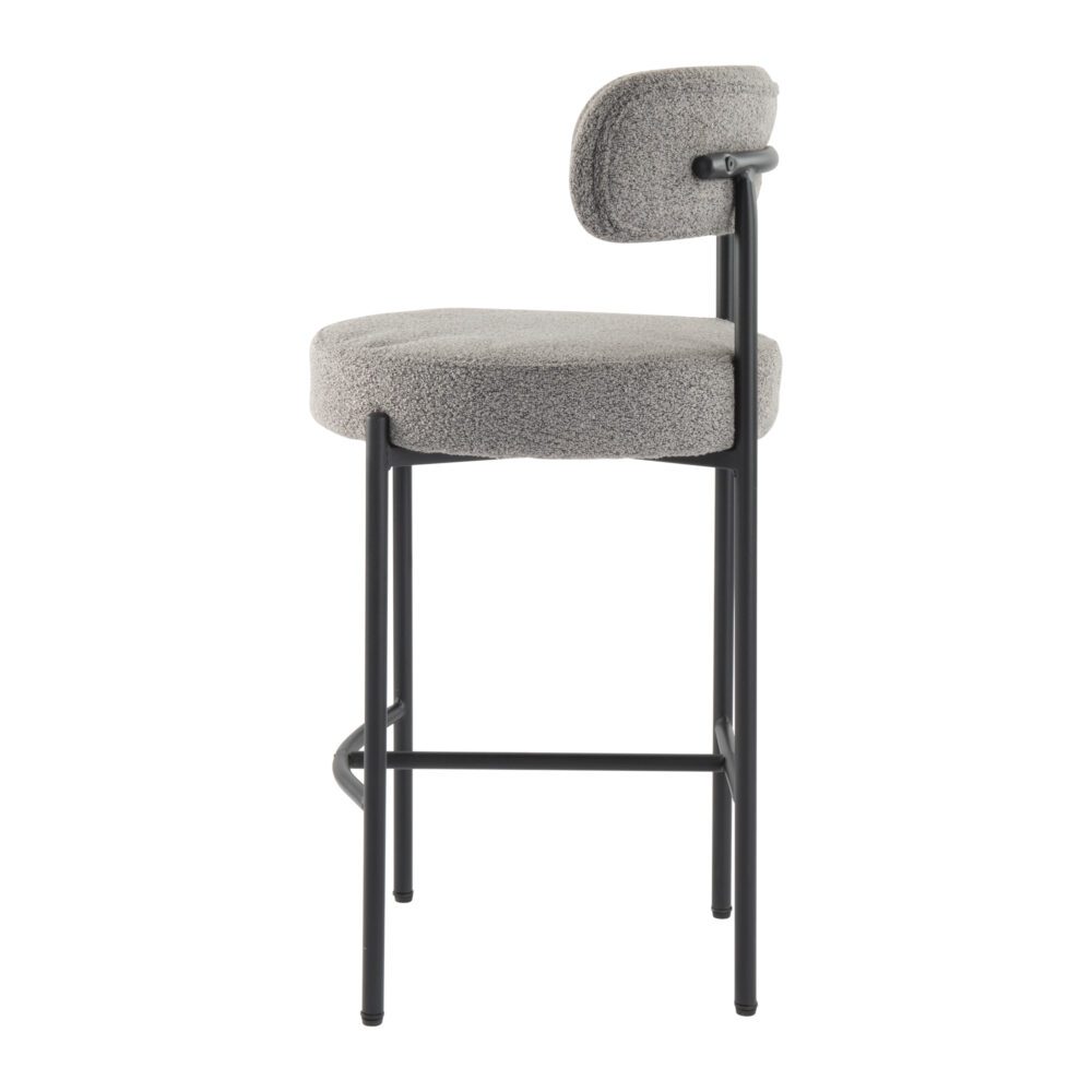 Elsa Low Bar Stools – Grey / Charcoal – Set of 2
