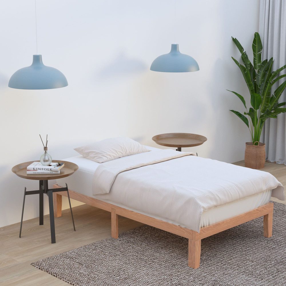 Union Wooden Bed Base – Brown – King Single