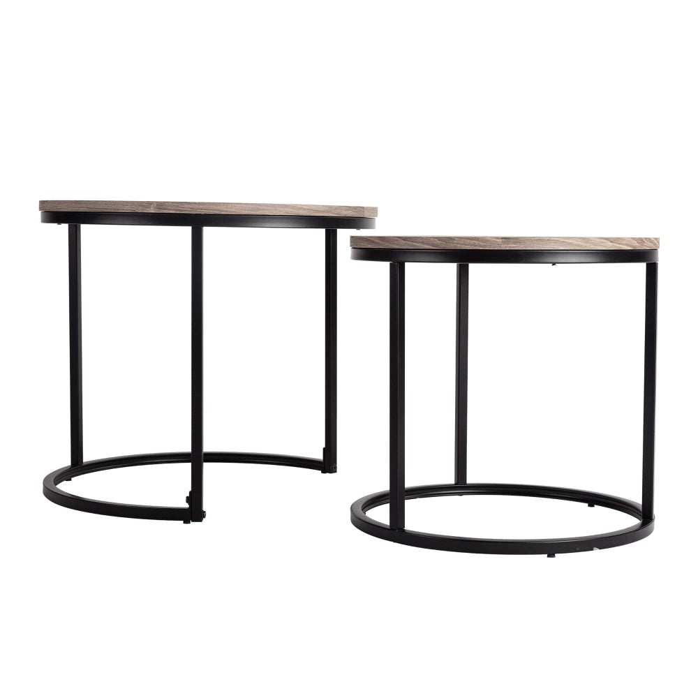 Callan Nesting Coffee Tables – Grey / Charcoal – Set of 2