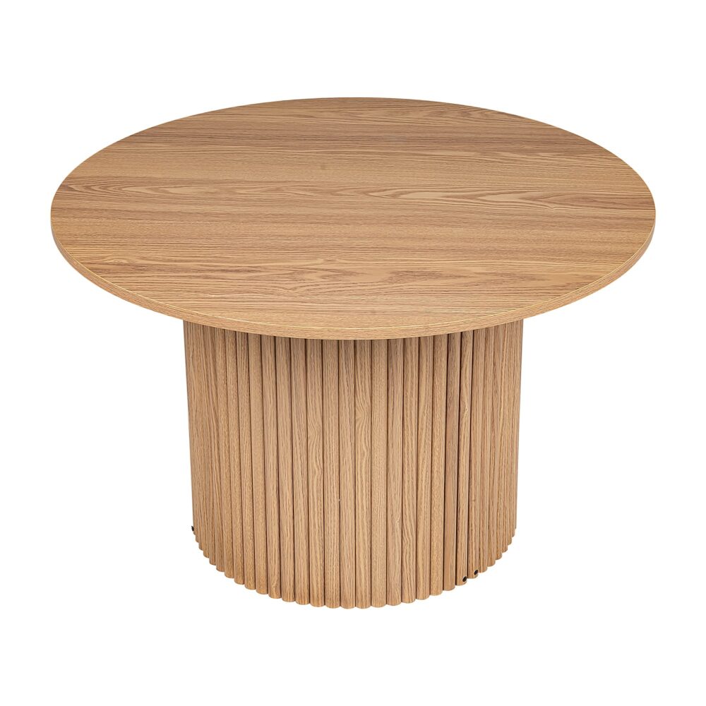 Alderon Ribbed Coffee Table – Brown – Round
