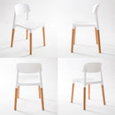 4 x Retro Stackable Dining Chairs – White