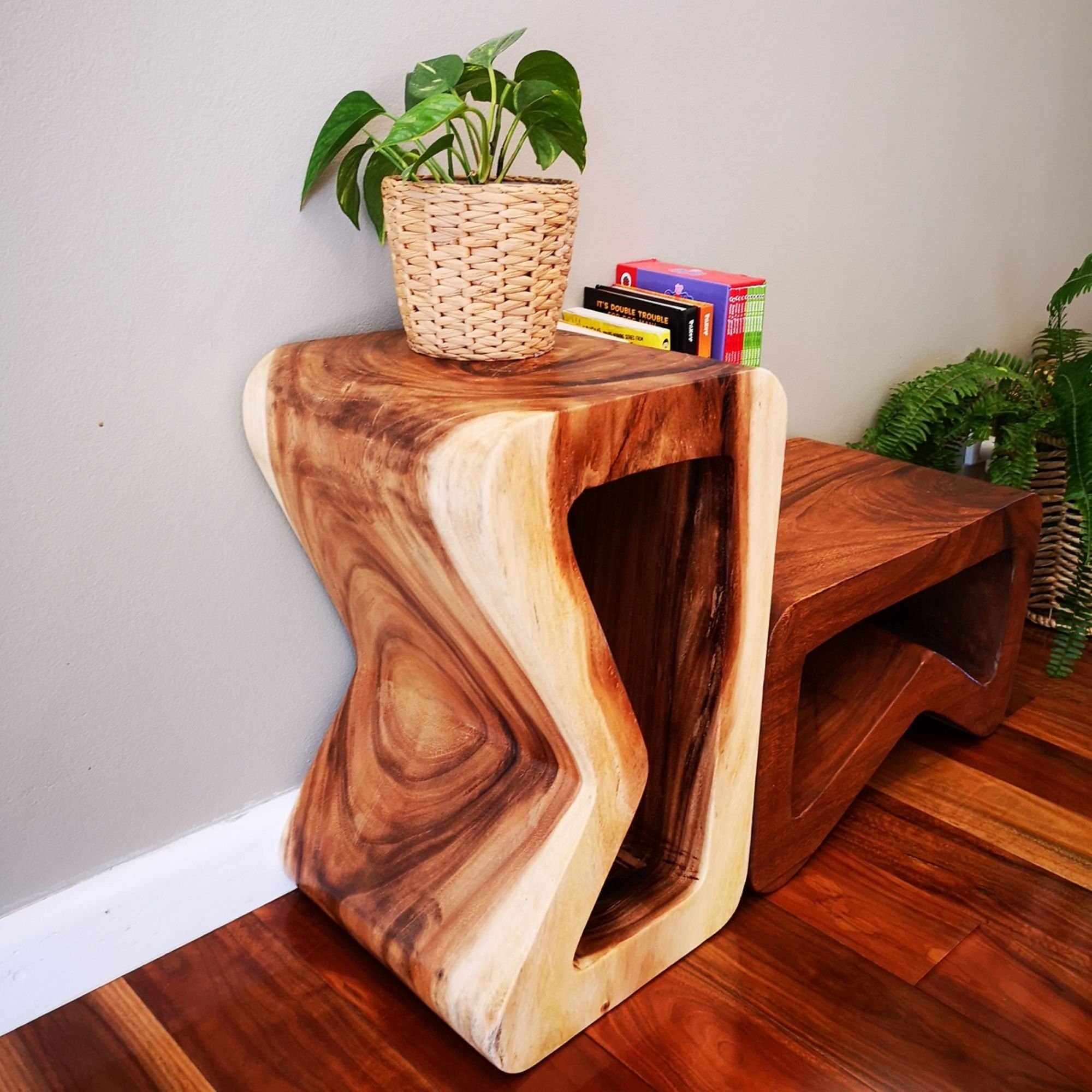 Side table, coffee table or entrance corner table - hand crafted from solid wood