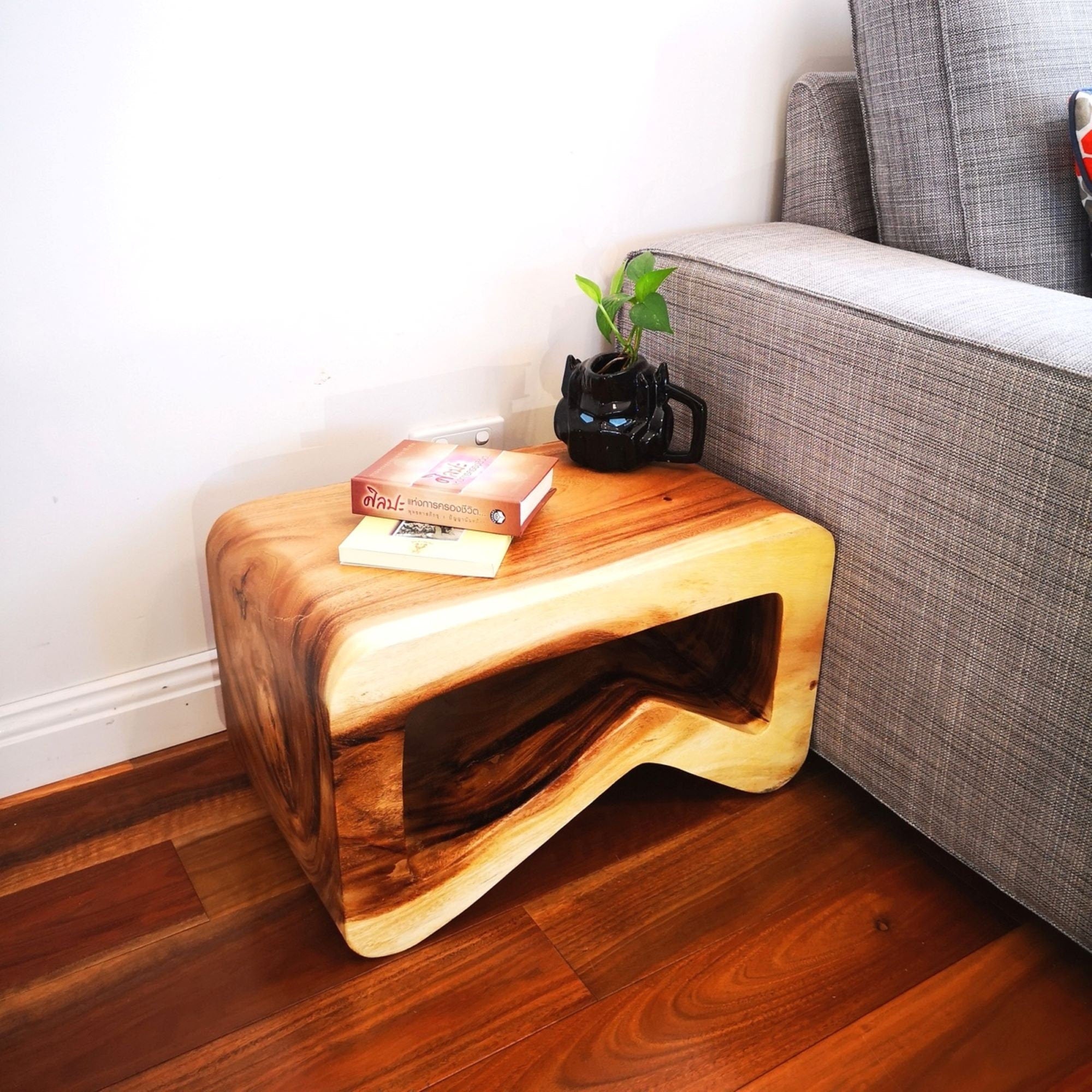 Side table, coffee table or entrance corner table - hand crafted from solid wood