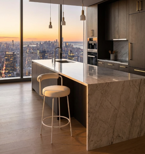 Calipo White Leather Kitchen Bar Stool - Set of 2