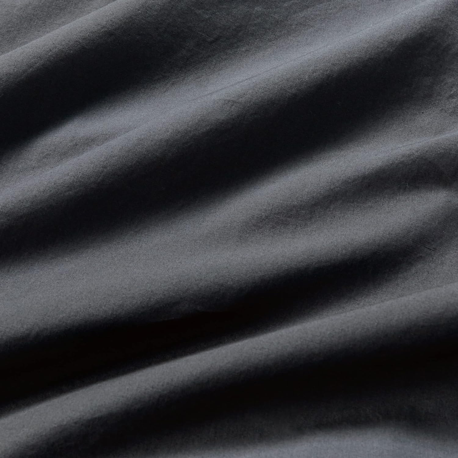 Natural Vintage Washed Cotton Fitted Sheet Set – Charcoal – Single