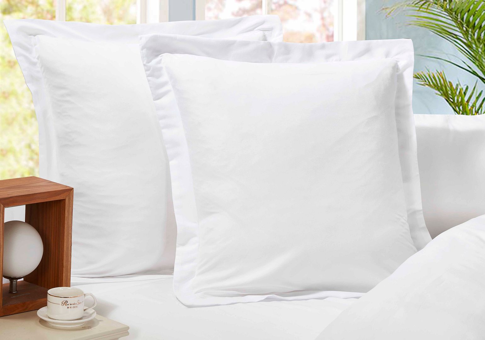 Haven 1000TC Premium Ultra Soft European Pillowcases 2 - Pack White