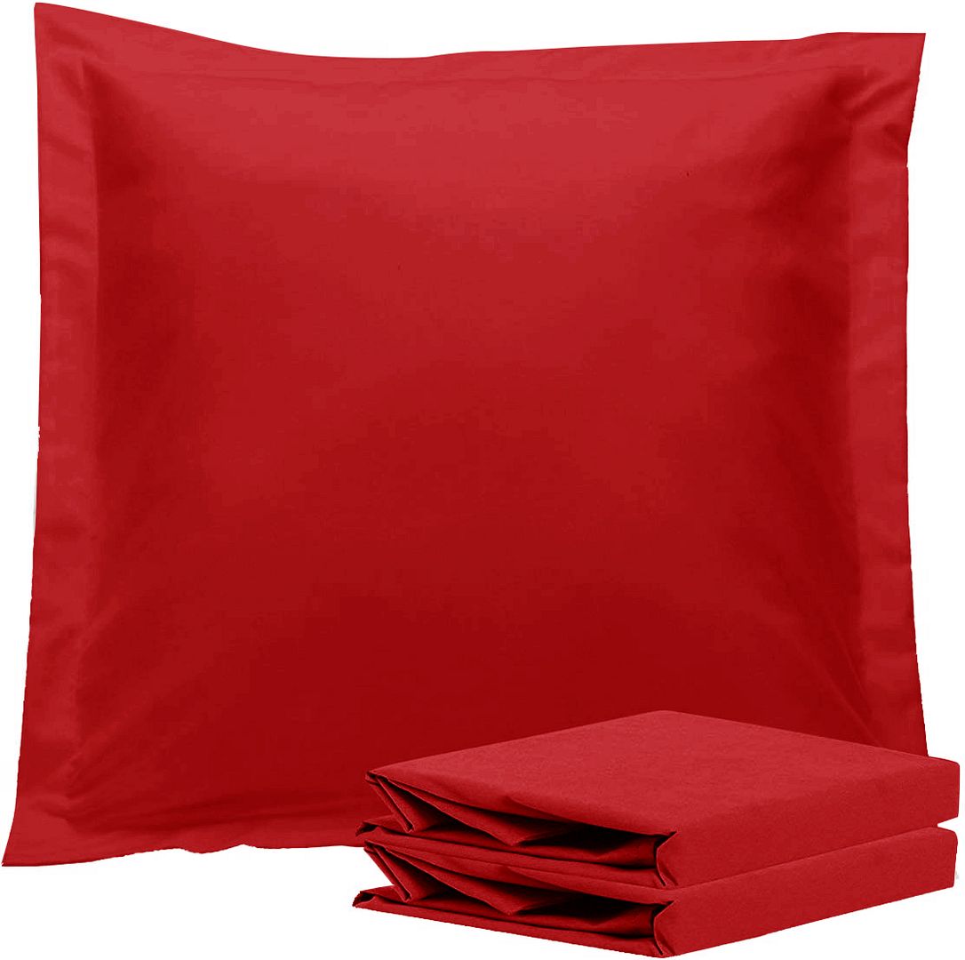 Valentina European Pillowcases – Red – Set of 2