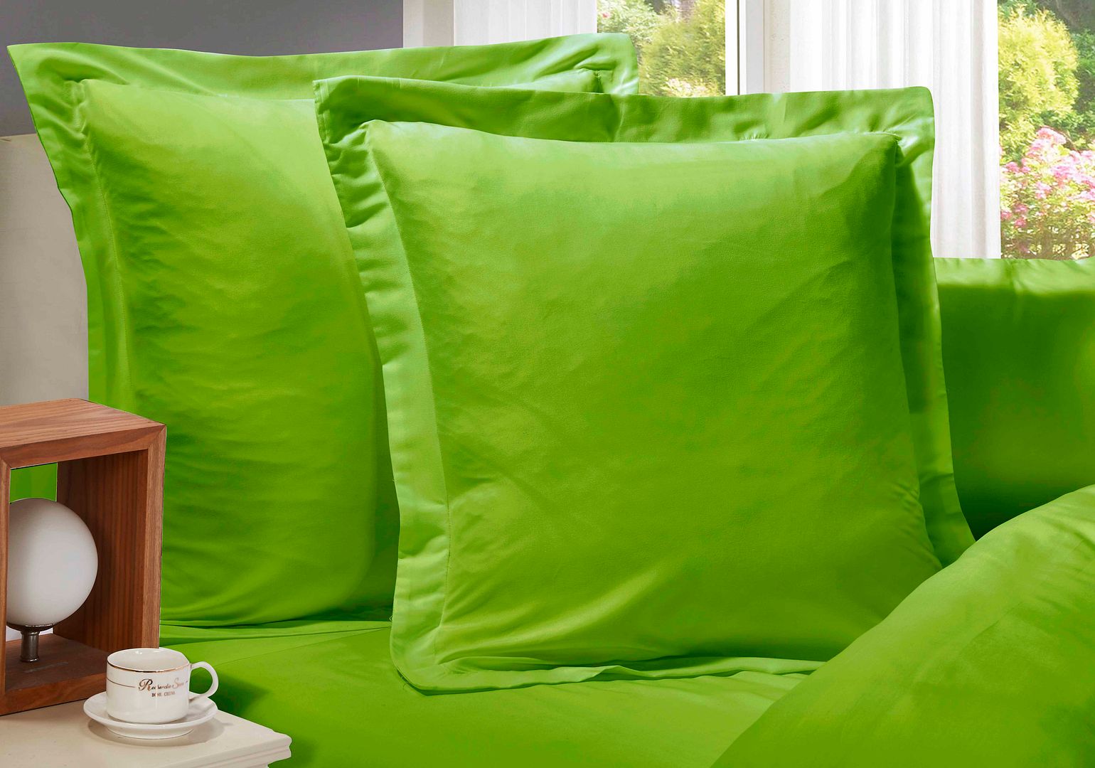 Linden 1000TC Premium Ultra Soft European Pillowcases 2 - Pack Green