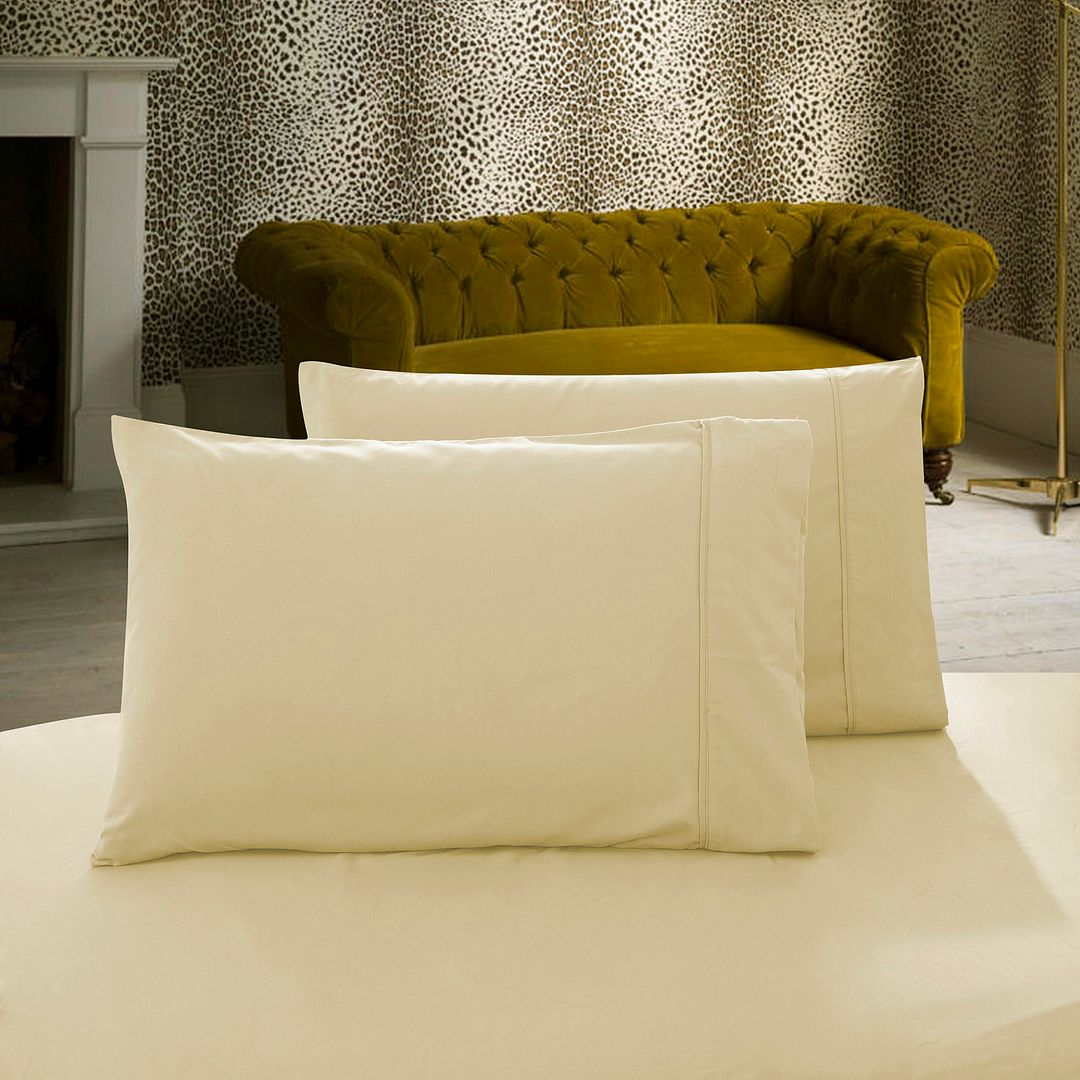 Nova 1000TC Premium Ultra Soft Pillowcases 2 - Pack - Yellow Cream – King